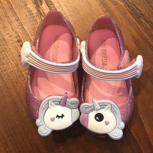 Mini Melissa unicorn shoes size 5 baby